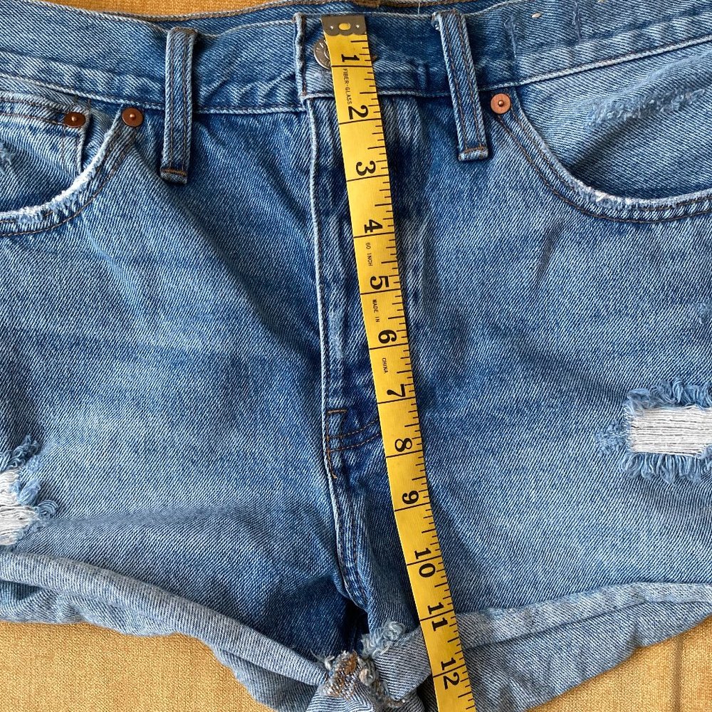 Madewell Distressed Denim Shorts - 29 (run large) - Picture 5 of 6